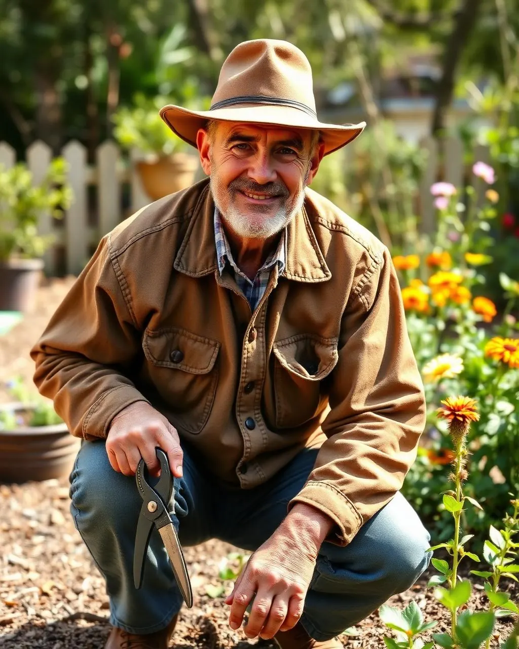 Glen Pennoyer pruning in a Carolina garden