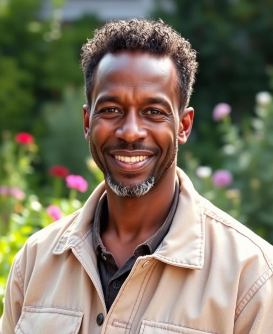 Lavar Williams in a Minden garden